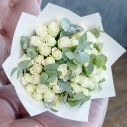 51 White Roses in White Paper