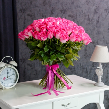 101 Trandafiri Roz 80-90 cm alt vedere product