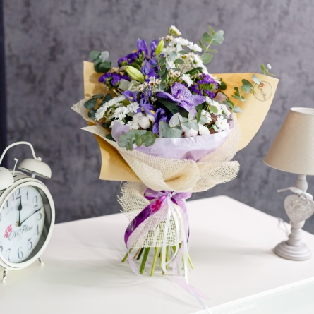 Buchet Alb-Violet alt vedere product 4