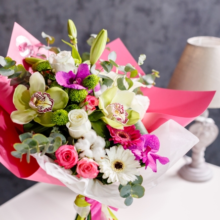 Buchet Alb-Verde-Fuchsia alt vedere product 5