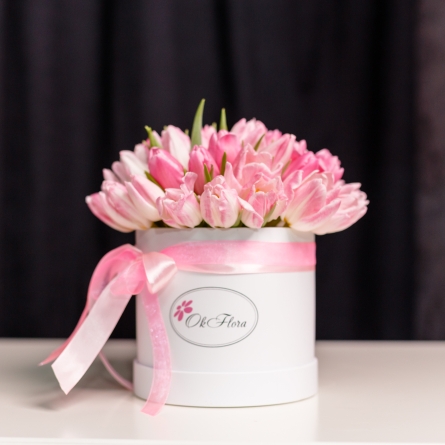 Cutie de Lux Mică cu Lalele Roz alt vedere product 3