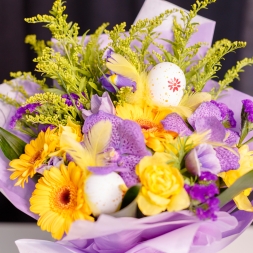Yellow-Purple Easter Bouquet