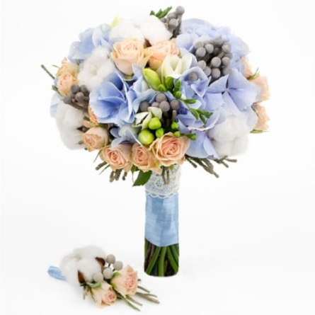 Buchetul Miresei cu Hortensie Blue alt vedere product