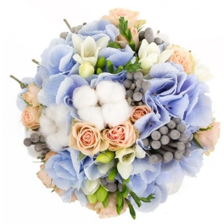 Buchetul Miresei cu Hortensie Blue alt vedere product 2