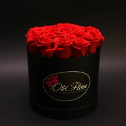 Cutie Medie Neagră cu Trandafiri Roșii