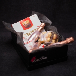 Box with Bottega, Ferrero Rocher, Merci and Raffaello