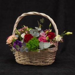 Red Pink Purple Mixed Flower Basket
