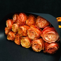 Bouquet of Orange Roses 15 pcs