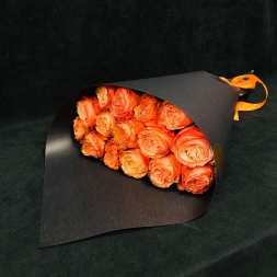 Bouquet of Orange Roses 15 pcs
