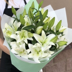 Bouquet of White Lilies (5 pcs)