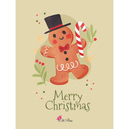 Card Felicitare Gingerbread Man OkFlora.ro