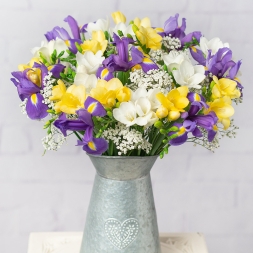 Bouquet of freesias and irises