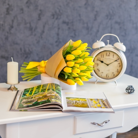 Buchet lalele galbene in hartie naturala alt vedere product 2