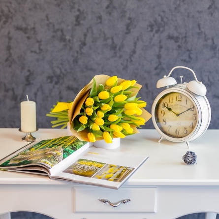 Buchet lalele galbene in hartie naturala alt vedere product 3