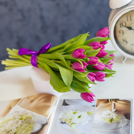 Buchet din Lalele Mov alt vedere product 2