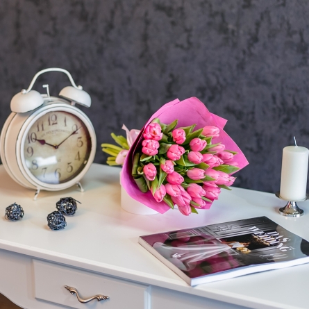 Lalele roz in buchet alt vedere product 4