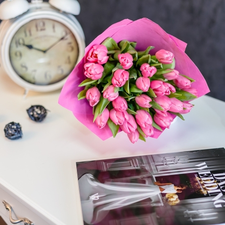 Lalele roz in buchet alt vedere product 5