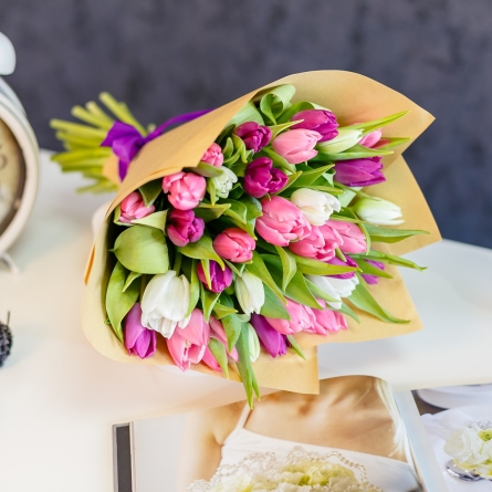 Buchet din lalele multicolore (31 buc.) alt vedere product 3