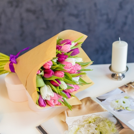 Buchet din lalele multicolore (31 buc.) alt vedere product 6