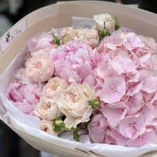Buchet cu Hortensie Roz, Bujori și Mini-Roze alt vedere product 3