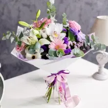 Buchet Alb-Roz-Mov alt vedere product 5