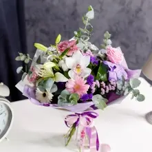 Buchet Alb-Roz-Mov alt vedere product 3