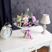Buchet Alb-Roz-Mov alt vedere product 4