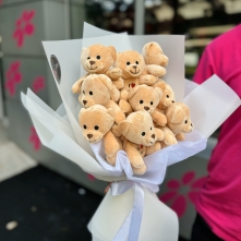 Buchet din 9 Ursuleti de Plus Bej alt vedere product 6
